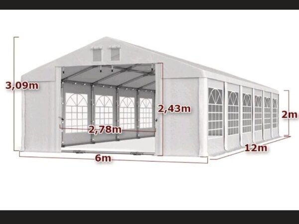 Partyzelt Festzelt 6x12 m